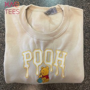 Winnie the Pooh Embroidered Embroidered Crewneck Beige Tan Custom Shirt