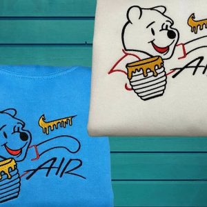 Winnie The Pooh Embroidered Pooh Crewneck Trendy Vintage Perfect Gift For Her Shirt