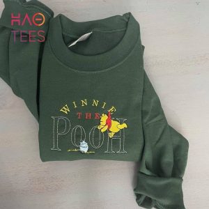 Winnie The Pooh Embroidered Winnie the Pooh Crewneck Shirt Winnie The Pooh Embroidered Winnie the Pooh Crewneck Shirt
