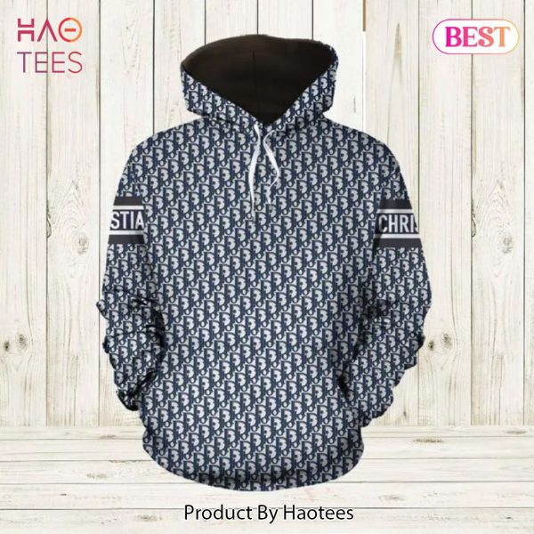 Dior Blue Unisex Hoodie For Men Women Luxury Brand Clothing Clothes Outfit