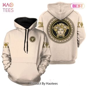 Gianni Versace Beige Unisex Hoodie For Men Women Luxury Brand Clothing Clothes Outfit
