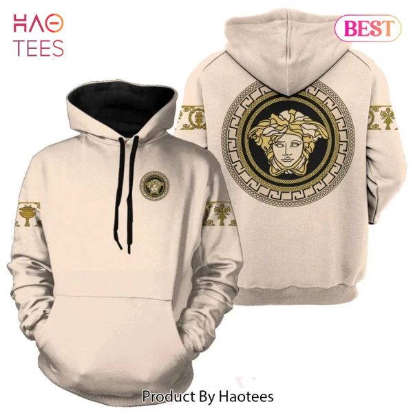 Gianni Versace Beige Unisex Hoodie For Men Women Luxury Brand Clothing Clothes Outfit