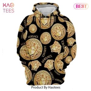 Gianni Versace Black Gold Unisex Hoodie For Men Women Luxury Brand Clothing Clothes Outfit