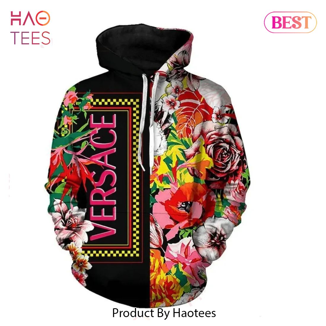 Gianni Versace Flower Unisex Hoodie For Men Women Luxury Brand Clothing Clothes Outfit