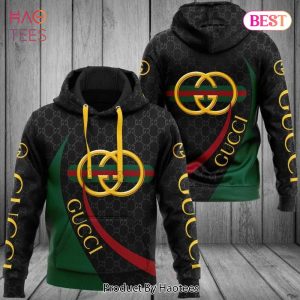 Gucci Black Green Unisex Hoodie Gucci Logo Hoodie For Men Women