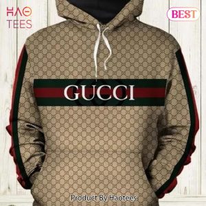 Gucci Brown Stripe Unisex Hoodie Gucci Logo Hoodie For Men Women