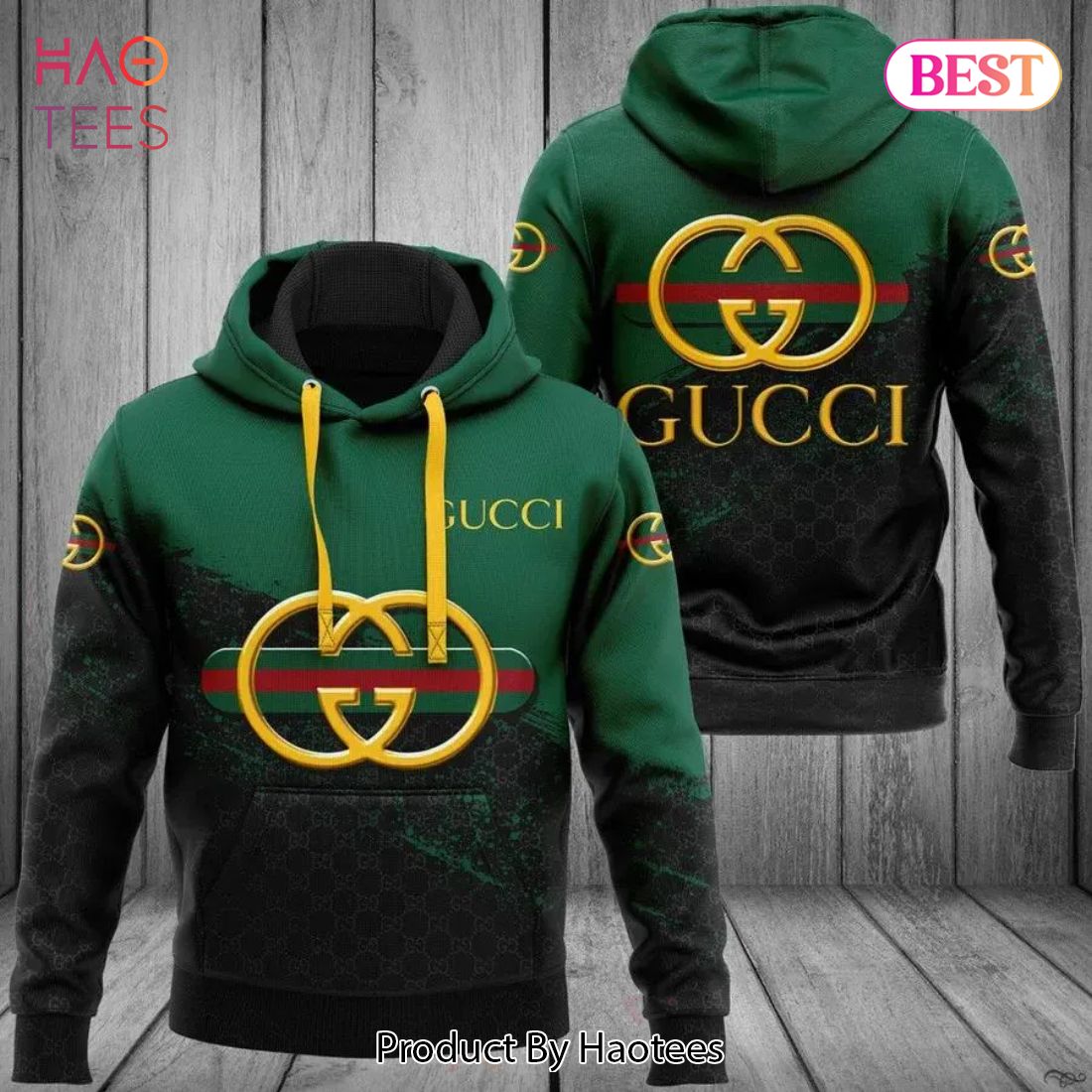 Gucci Green Logo Hoodie For Men Women
