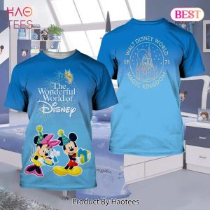[NEW FASHION] Disney 100 Years Mickey Couple Blue Luxury Brand T-Shirt Gift For Men Women Special Gift