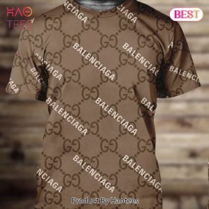 [NEW FASHION] Gucci Balenciaga Brown Luxury Brand T-Shirt Outfit For Men Women
