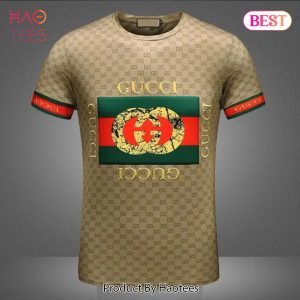 [NEW FASHION] Gucci Beige Luxury Brand Premium T-Shirt Outfit For Men Women