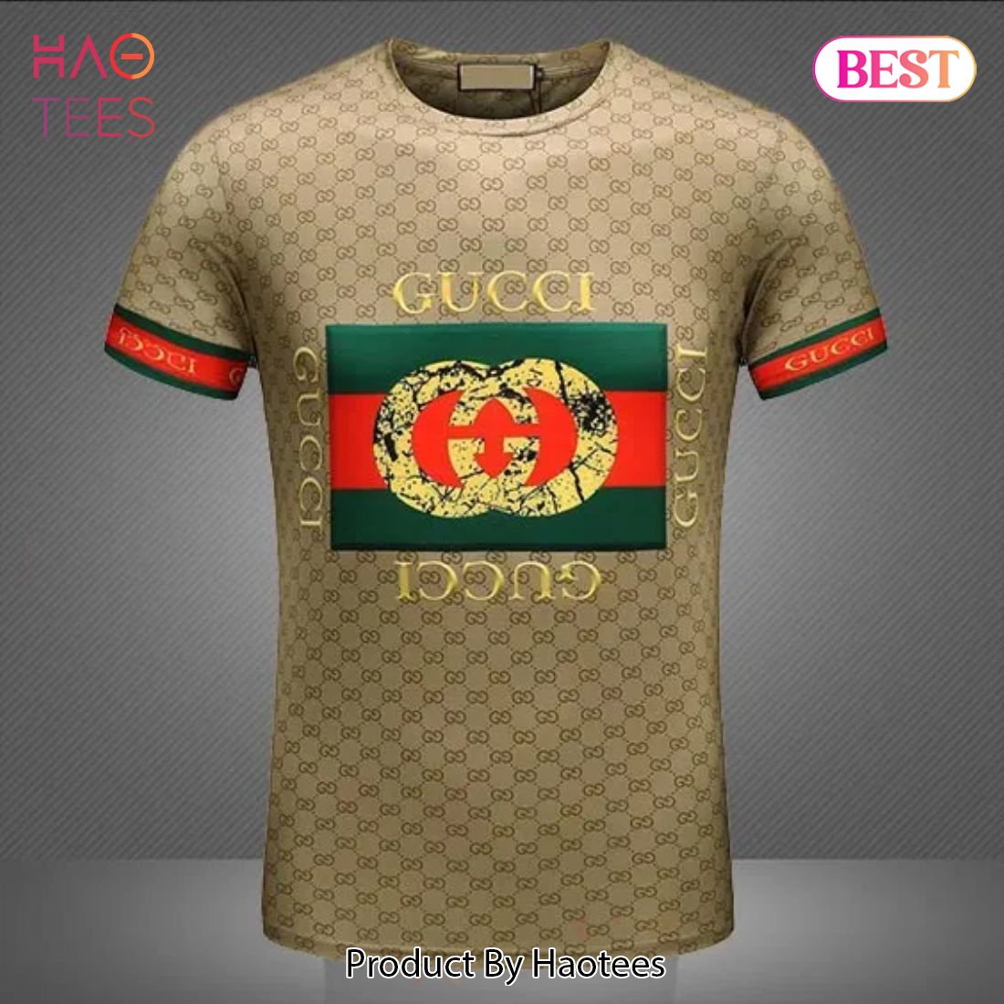 [NEW FASHION] Gucci Beige Luxury Brand Premium T-Shirt Outfit For Men Women Luxury Store