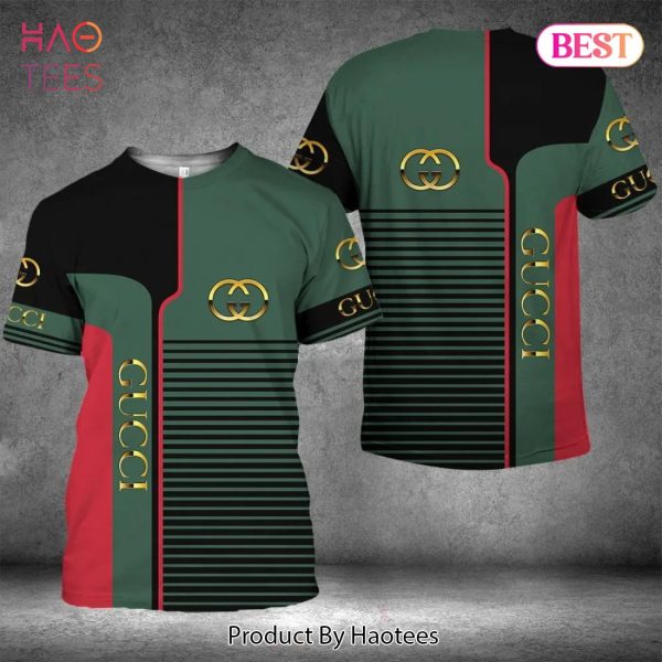 [NEW FASHION] Gucci Green Black Luxury Brand T-Shirt Outfit For Men Women New Fashion 2023