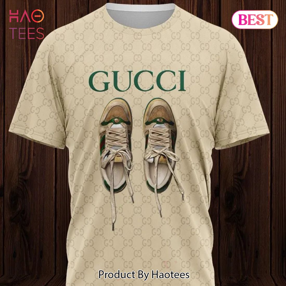 [NEW FASHION] Gucci Shoes Beige Luxury Brand T-Shirt Outfit For Men Women