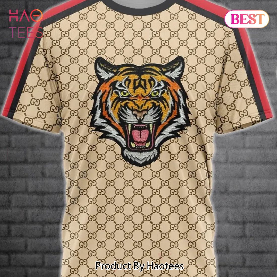 [NEW FASHION] Gucci Tiger Beige Luxury Brand T-Shirt Outfit For Men Women