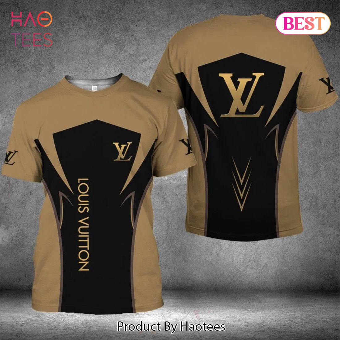 NEW FASHION] Louis Vuitton Brown Black Luxury Brand T-Shirt Outfit For Men  Women