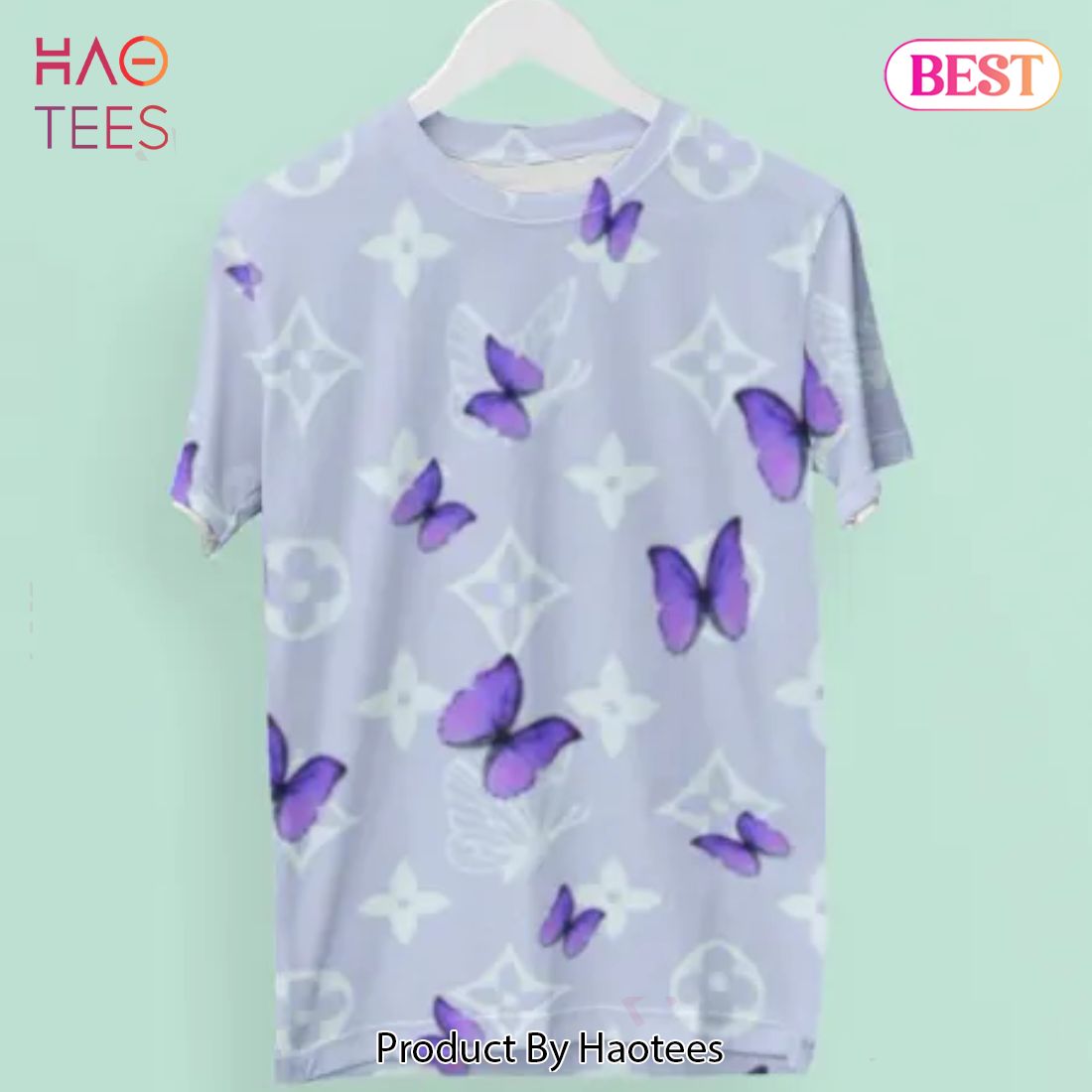 [NEW FASHION] Louis Vuitton Butterfly Purple Luxury Brand Premium T-Shirt Outfit For Men Women