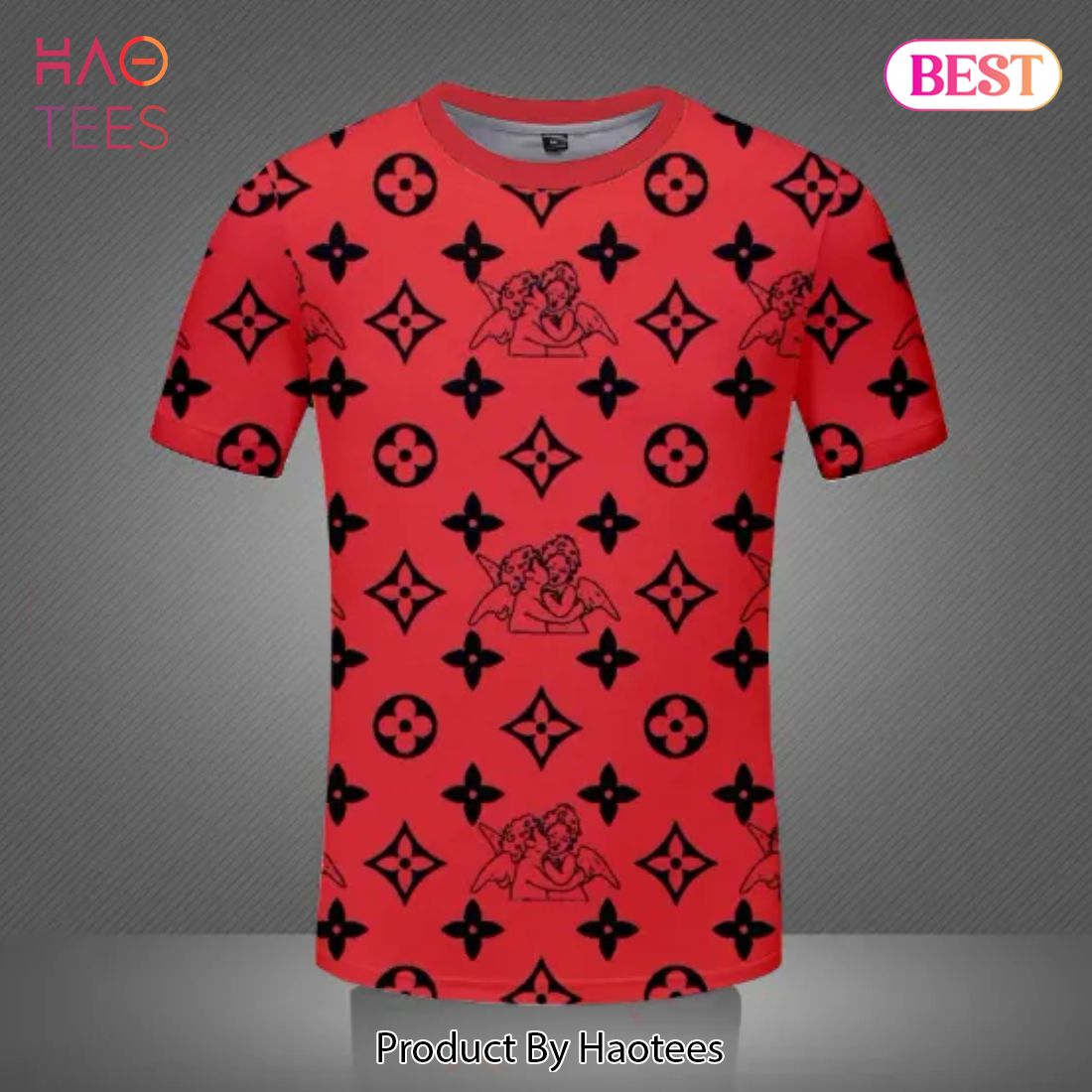 NEW FASHION] Louis Vuitton Cupid Red Luxury Brand Premium T-Shirt Outfit  For Men Women