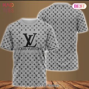 [NEW FASHION] Louis Vuitton Grey Luxury Brand Premium T-Shirt Outfit For Men Women