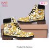 [NEW FASHION] Gianni Versace Medusa Gold Pattern Black Luxury Brand Boots Premium Gifts For Men Women