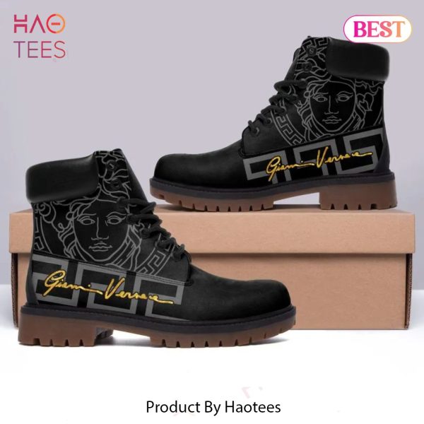 [NEW FASHION] Gianni Versace Medusa Pattern Black Luxury Brand Boots Premium Gifts For Men Women