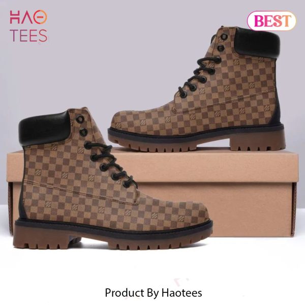 [NEW FASHION] Louis Vuitton Logo Brown Luxury Brand Boots Premium Gifts For Men Women