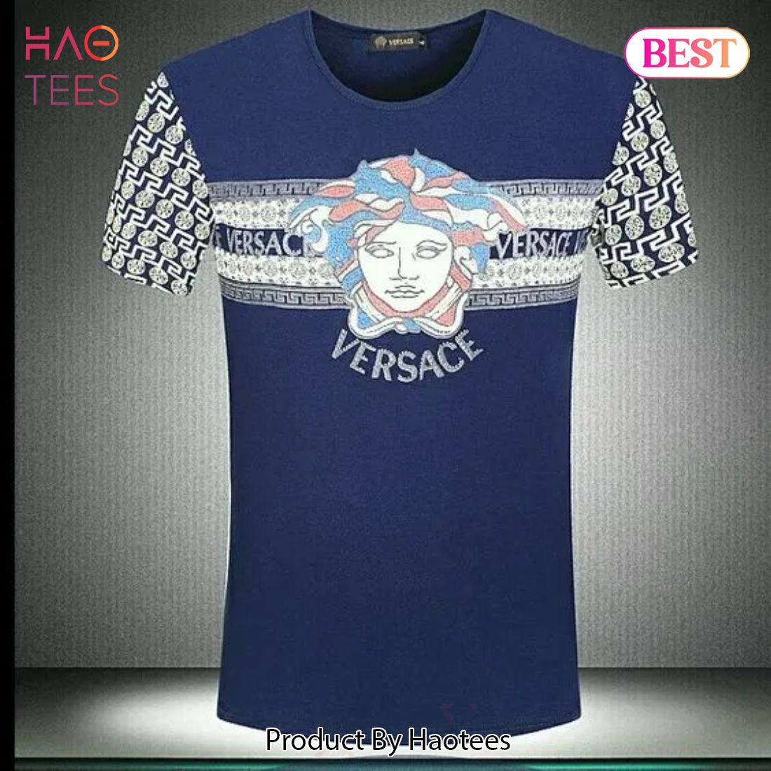 NEW FASHION] Versace Medusa Navy Luxury Brand T-Shirt Outfit For Men Women