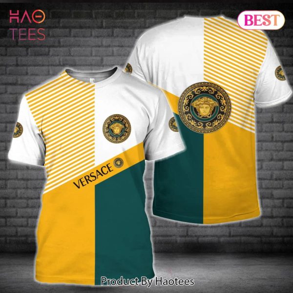 [NEW FASHION] Versace Yellow Green Luxury Brand Premium T-Shirt Outfit For Men Women