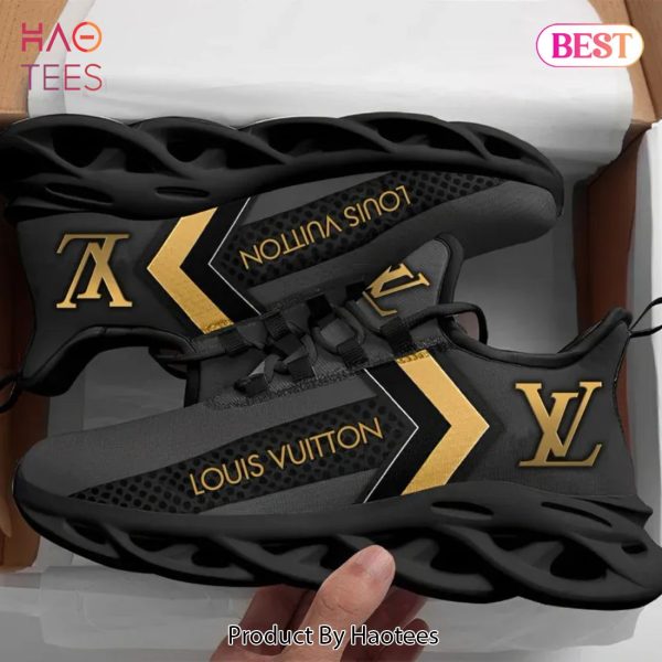 [NEW FASHION] Louis Vuitton Yellow Logo Grey Black Max Soul Shoes Luxury Brand Gifts For Men Women