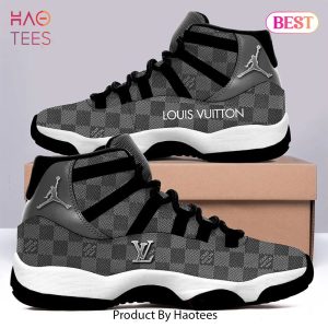 [NEW FASHION] Best Louis Vuitton Grey Air Jordan 11 Sneakers Shoes Hot 2023 LV Gifts For Men Women