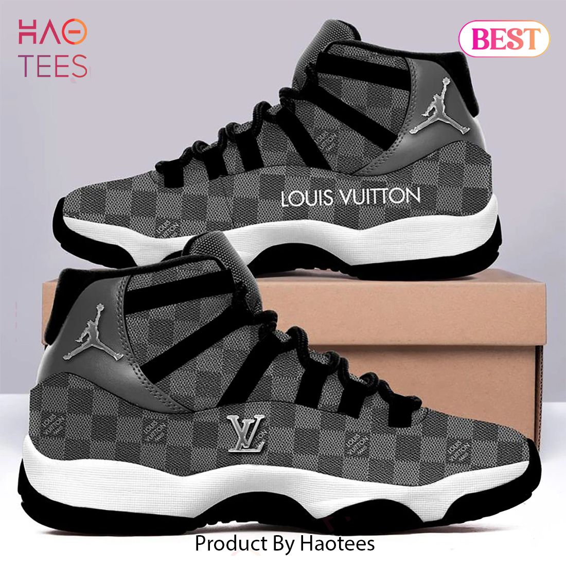 NEW FASHION] Grey Louis Vuitton Air Jordan 11 Shoes Hot 2023 LV