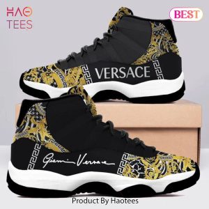 [NEW FASHION] Black Gianni Versace Air Jordan 11 Sneakers Shoes Hot 2023 Gifts For Men Women