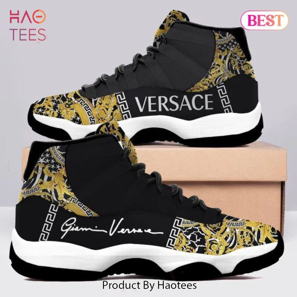 [NEW FASHION] Black Gianni Versace Air Jordan 11 Sneakers Shoes Hot 2023 Gifts For Men Women