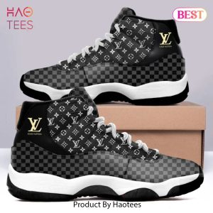 [NEW FASHION] Black Monogram Louis Vuitton Air Jordan 11 Sneakers Shoes Hot 2023 LV Gifts For Men Women