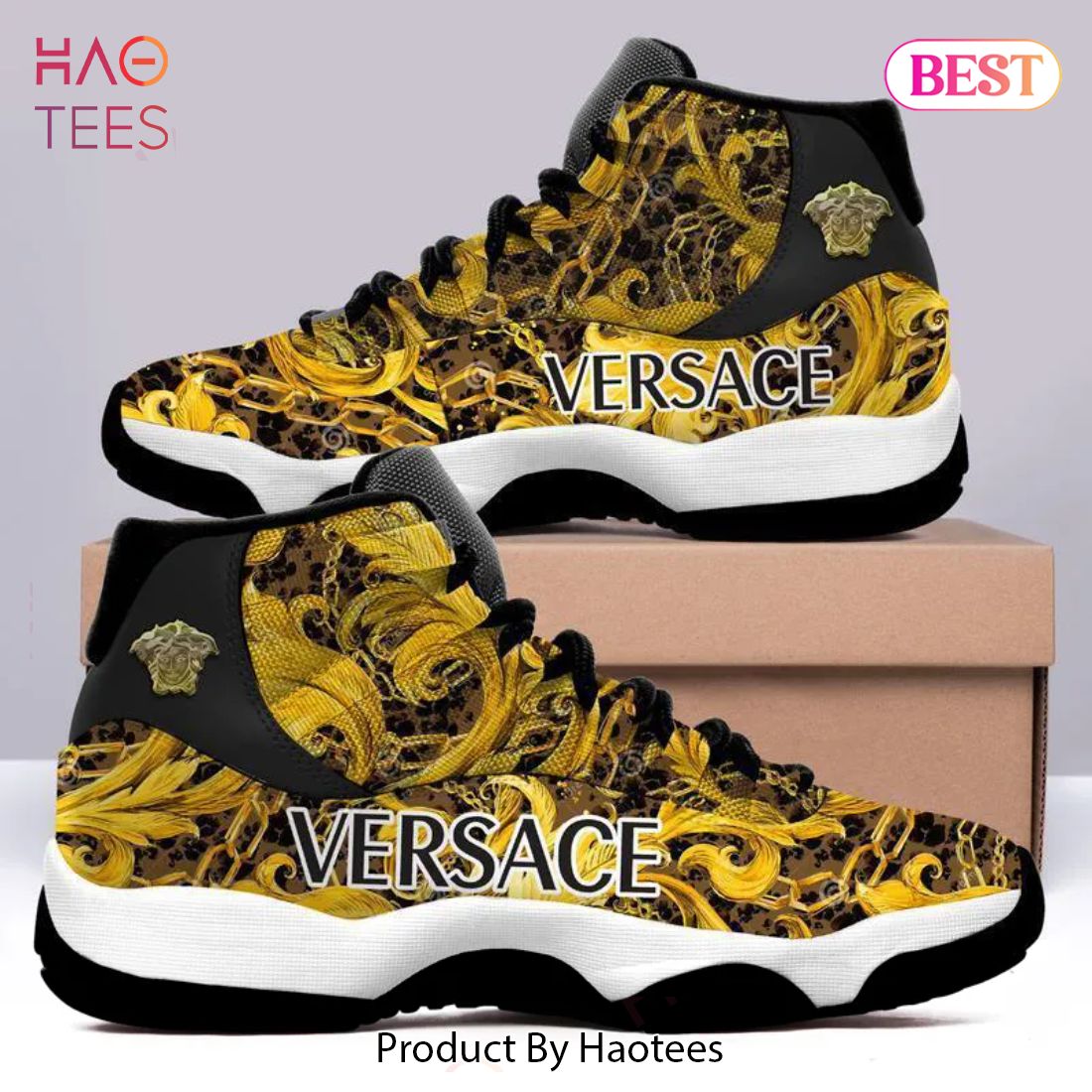 [NEW FASHION] Gianni Versace Barocco Air Jordan 11 Sneakers Shoes Hot 2023 Gifts For Men Women