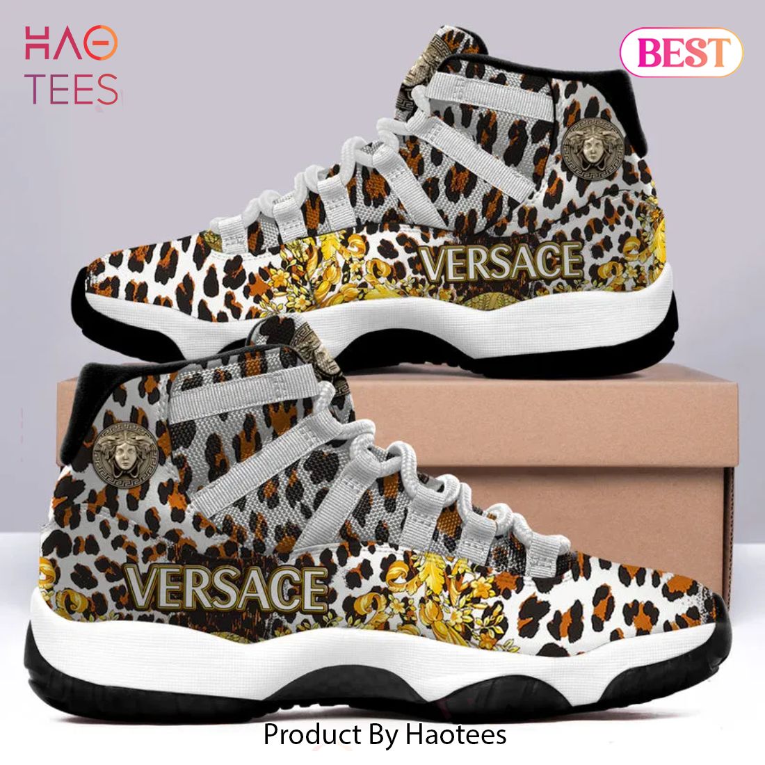[NEW FASHION] Gianni Versace Leopard Air Jordan 11 Sneakers Shoes Hot 2023 For Men Women