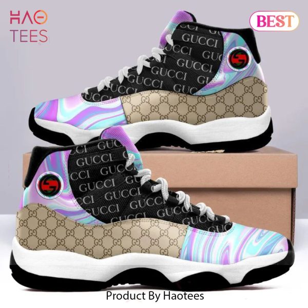 [NEW FASHION] Gucci Black Hologram Air Jordan 11 Sneakers Shoes Hot 2023 Gifts For Men Women