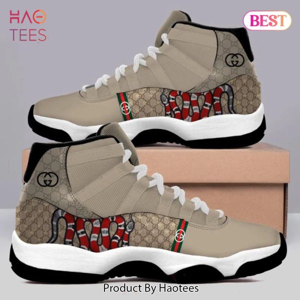 [NEW FASHION] Gucci Brown Snake Air Jordan 11 Sneakers Shoes Hot 2023 Gifts For Men Women