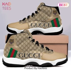 [NEW FASHION] Gucci Brown Tiger Air Jordan 11 Sneakers Shoes Hot 2023 Gifts For Men Women