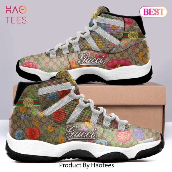 [NEW FASHION] Gucci Flower Air Jordan 11 Sneakers Shoes Hot 2023 For Men Women