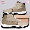 [NEW FASHION] Gucci Gold Bee Brown Air Jordan 11 Sneakers Shoes Hot 2023 Gifts For Men Women