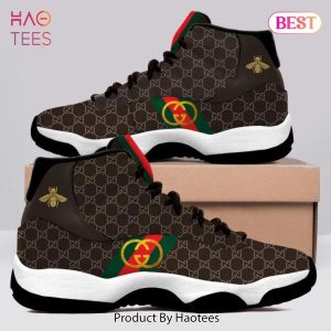[NEW FASHION] Gucci Gold Bee Brown Air Jordan 11 Sneakers Shoes Hot 2023 Gifts For Men Women