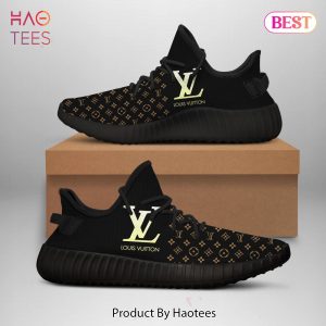[NEW FASHION] Louis Vuitton Gold Orange LV Black Yeezy Sneaker