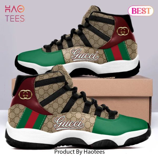 [NEW FASHION] Gucci Stripe Air Jordan 11 Sneakers Shoes Hot 2023 Gifts For Men Women