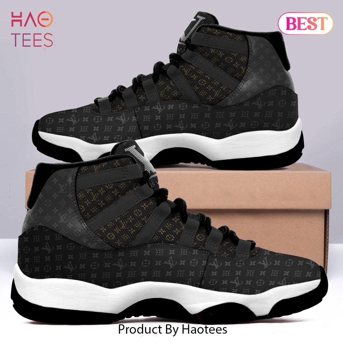 [NEW FASHION] Louis Vuitton Air Jordan 11 Sneakers Shoes Black Monogram Hot 2023 LV Gifts For Men Women