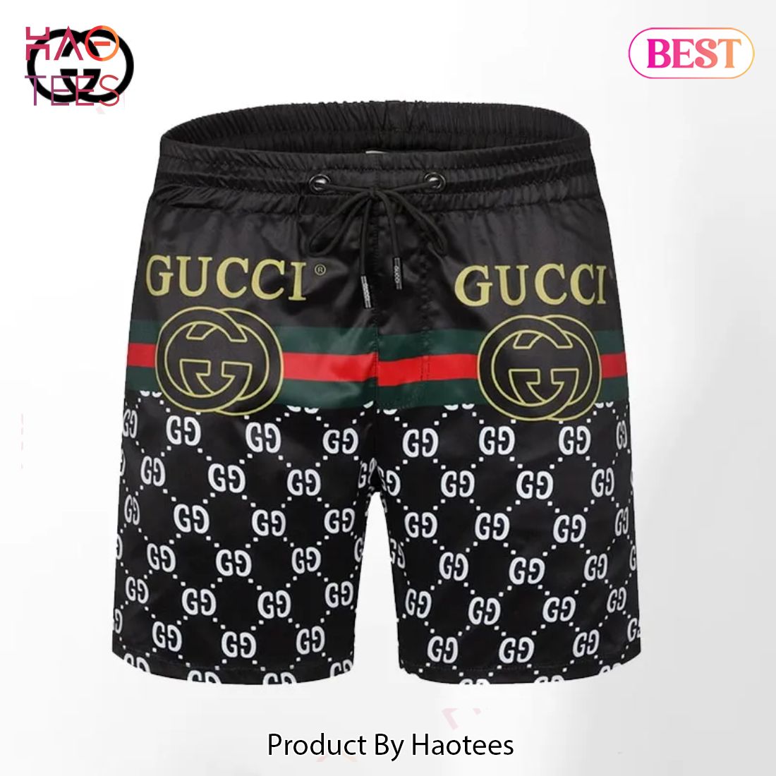 [NEW FASHION] Gucci Black Luxury All Over Print Shorts Pants For Men