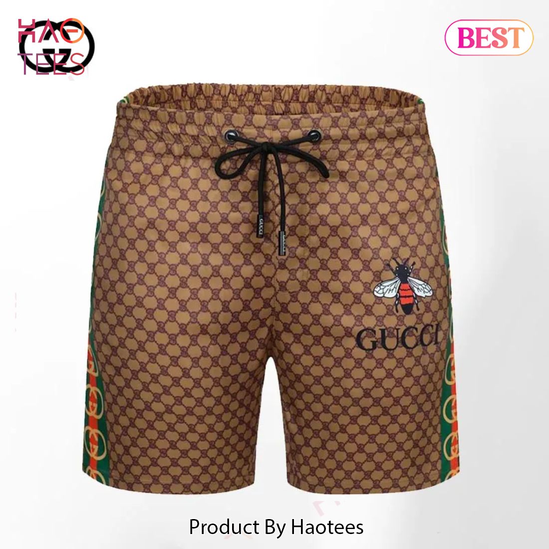 [NEW FASHION] Gucci Brown Bee Luxury Pants All Over Print Shorts For Men