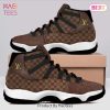 [NEW FASHION] Louis Vuitton Black Brown Air Jordan 11 Sneakers Shoes Hot 2023 LV Gifts