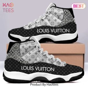 [NEW FASHION] Louis Vuitton Black White Air Jordan 11 Shoes Hot 2023 LV Sneakers Gifts For Men Women