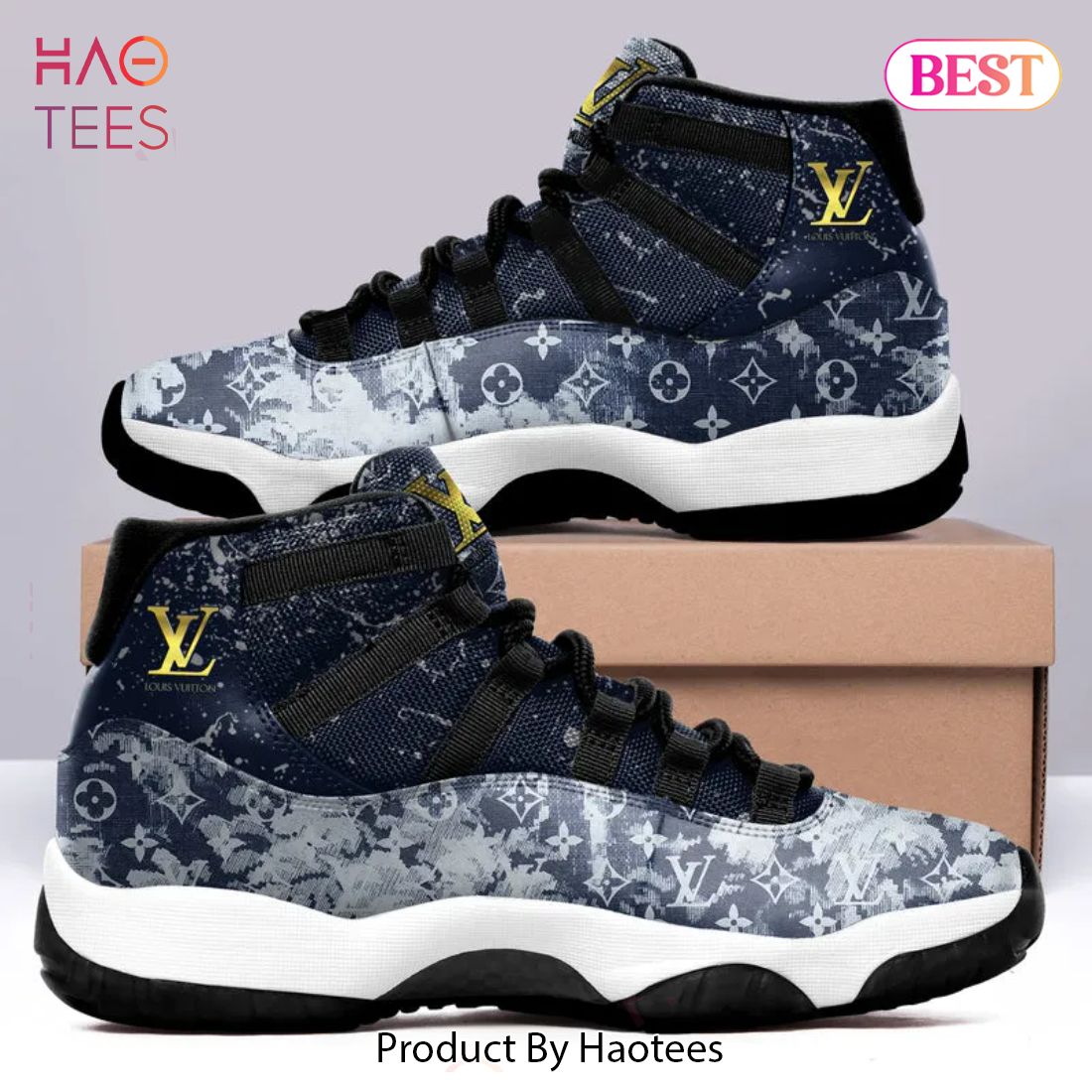 NEW FASHION] Louis Vuitton Blue Air Jordan 11 Sneakers Shoes LV Hot 2023  For Men Women