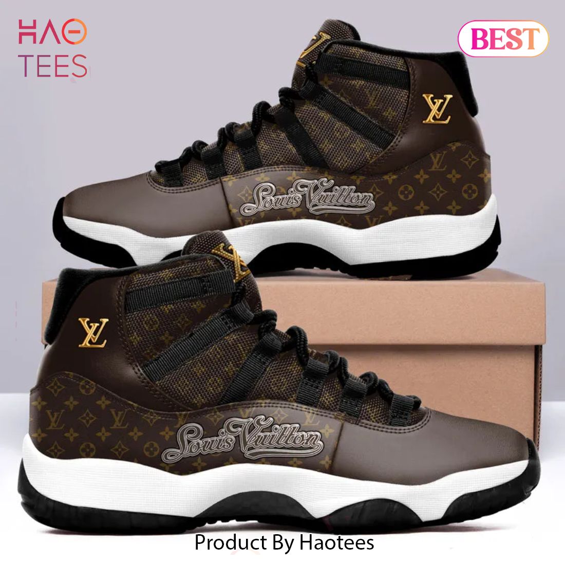 [NEW FASHION] Louis Vuitton Brown Air Jordan 11 Sneakers Shoes LV Hot 2023 For Men Women Luxury Store